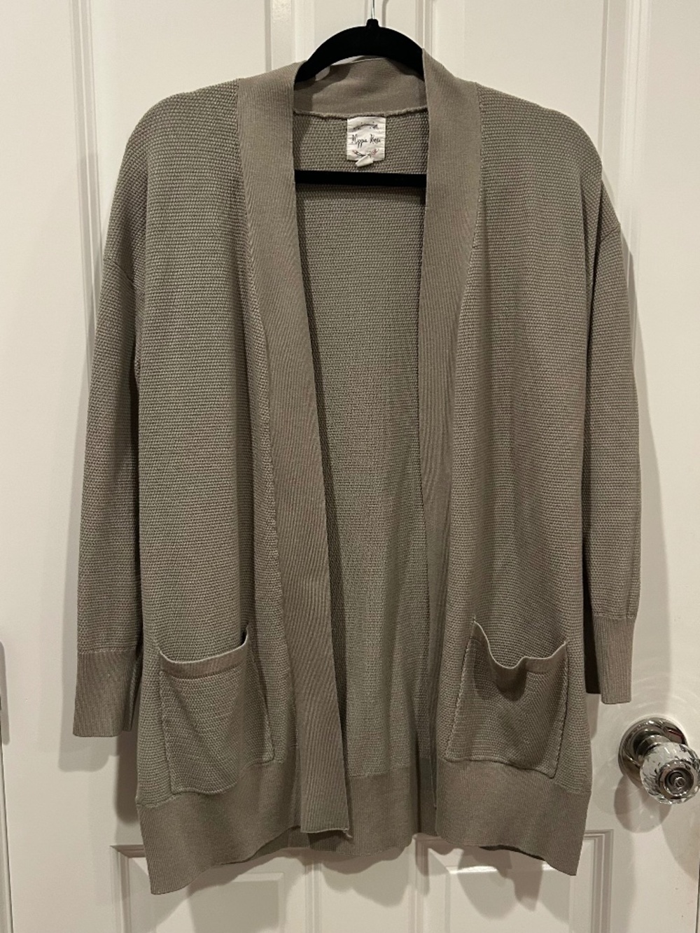 Hippie Rose Gray Oversized Open Front Knit Cardigan Size Large